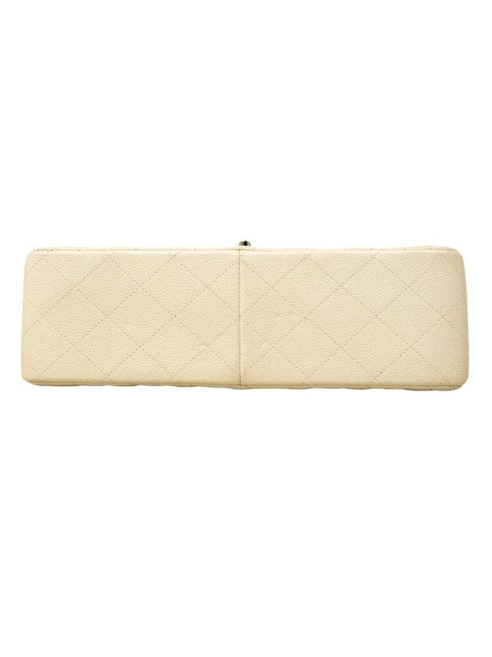 Chanel Shoulder Bag Maxi Quilted Caviar Leather Ivory Silver - Picture 3 of 10